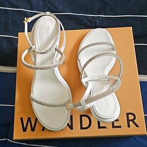 Wandler White & Silver Sandals